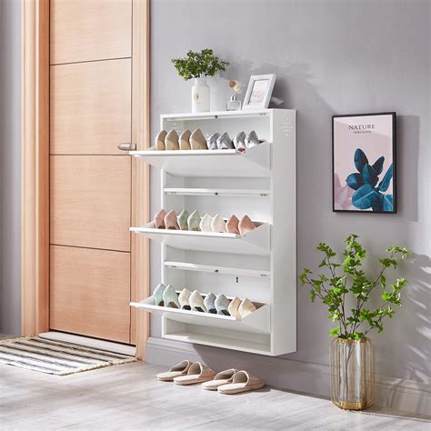 wall mount steel shoe cabinet|wall mounted shoe storage racks.